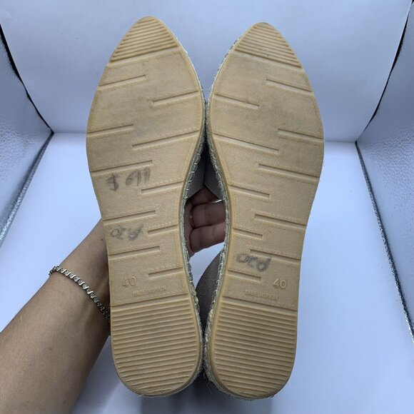 Macarena Flats Women's EU 40 US 9 Tan Suede Slip On Espadrille Shoes - Picture 7 of 9